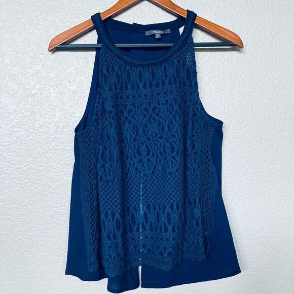 Miss Me Boho Sheer Lace Open Back Top M - Picture 2 of 4